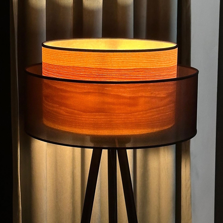 Duolla - Toršeras WOOD BOHO 1xE27/15W/230V diametras 45 cm juoda/smėlio spalva