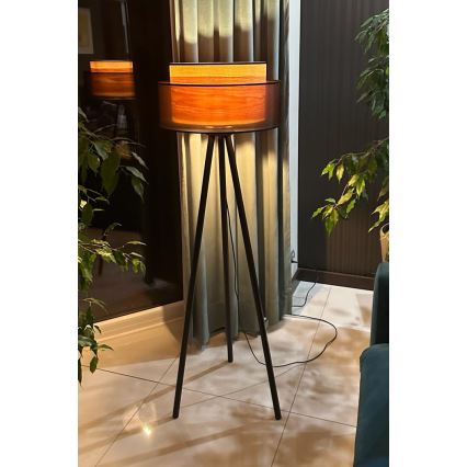 Duolla - Toršeras WOOD BOHO 1xE27/15W/230V diametras 45 cm juoda/smėlio spalva