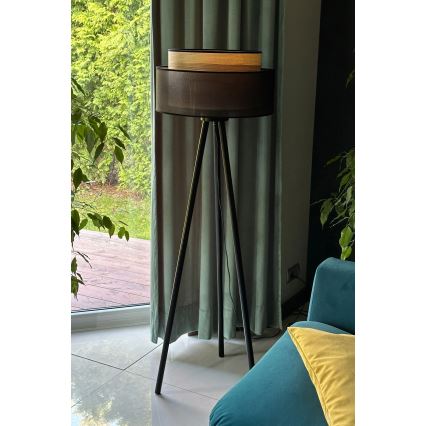 Duolla - Toršeras WOOD BOHO 1xE27/15W/230V diametras 45 cm juoda/smėlio spalva