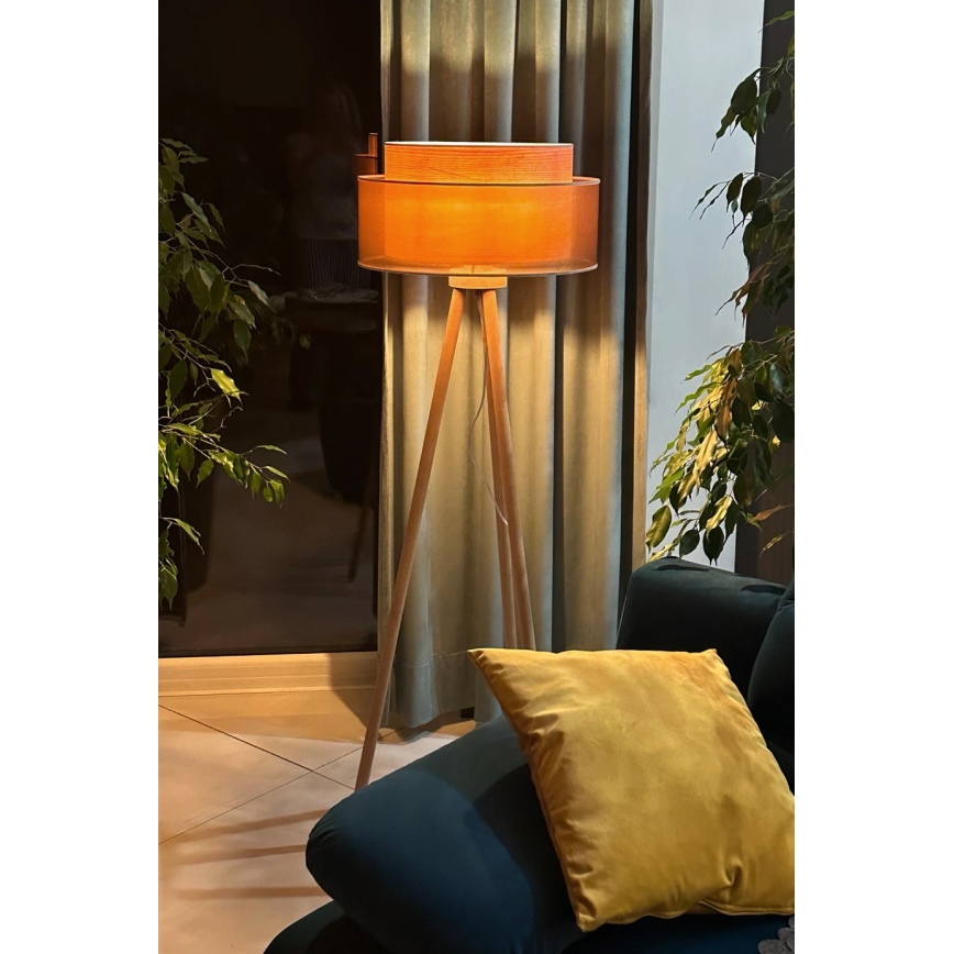 Duolla - Toršeras WOOD BOHO 1xE27/15W/230V diametras 45 cm varis/ruda/smėlio spalva
