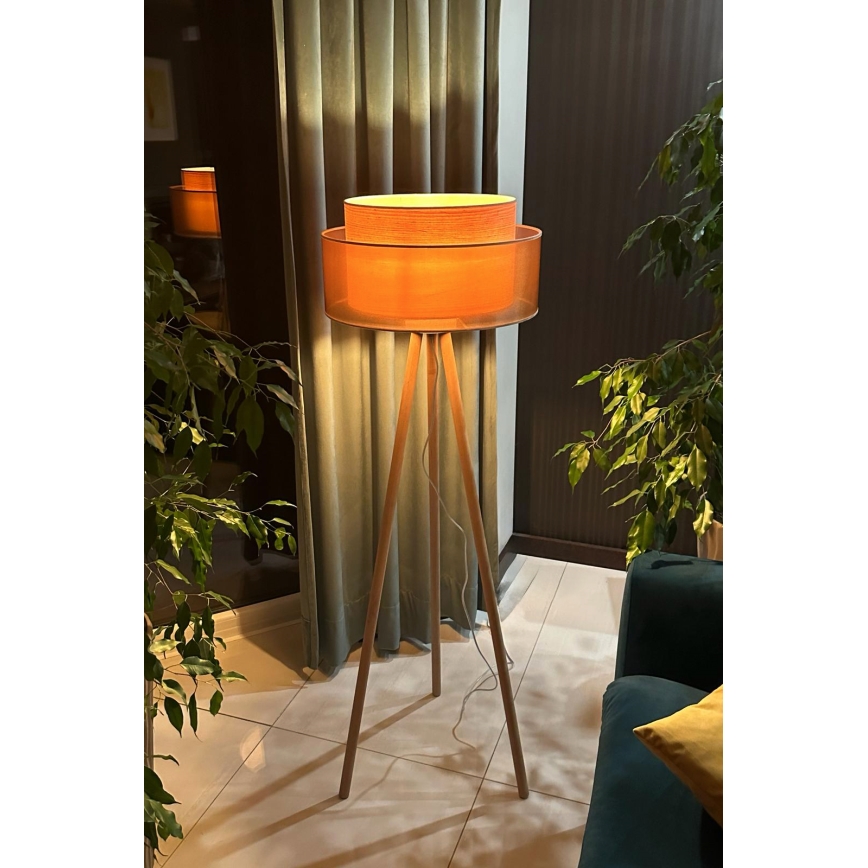 Duolla - Toršeras WOOD BOHO 1xE27/15W/230V diametras 45 cm varis/ruda/smėlio spalva