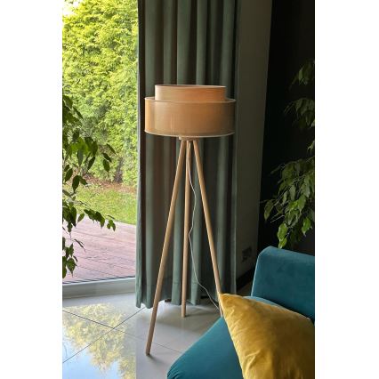 Duolla - Toršeras WOOD BOHO 1xE27/15W/230V diametras 45 cm varis/ruda/smėlio spalva
