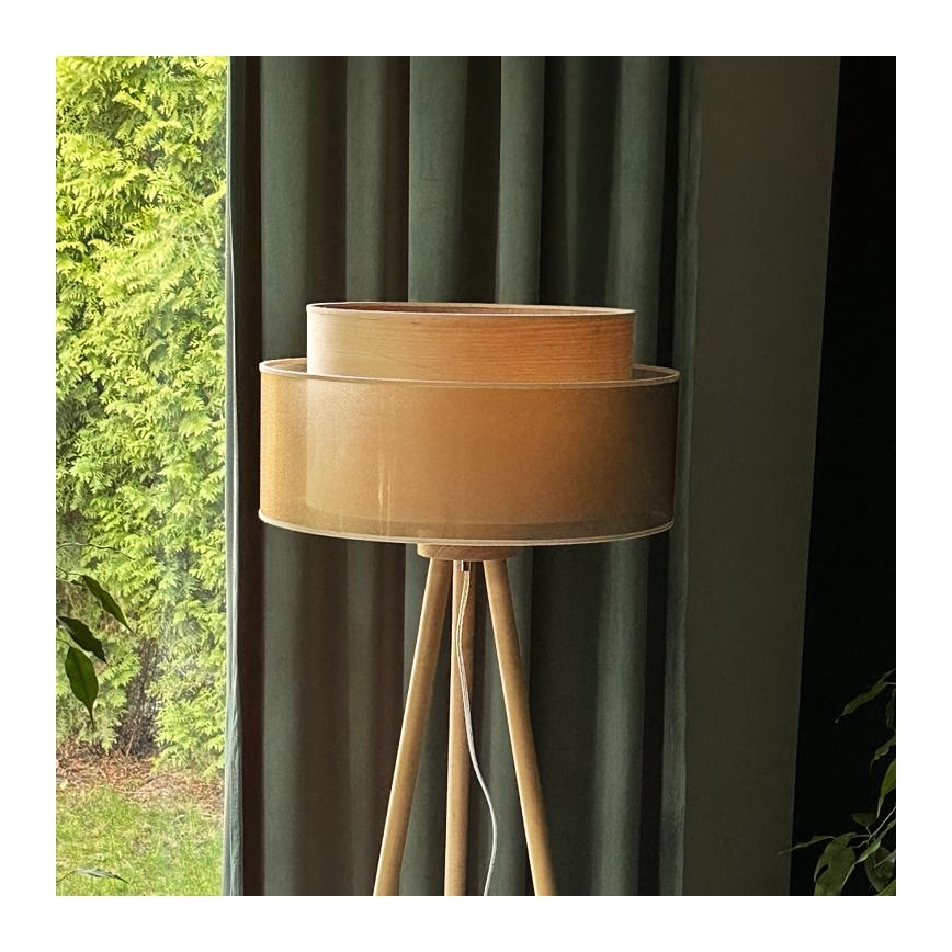 Duolla - Toršeras WOOD BOHO 1xE27/15W/230V diametras 45 cm varis/ruda/smėlio spalva