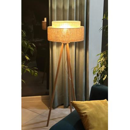 Duolla - Toršeras YUTE BOHO 1xE27/15W/230V diametras 45 cm ruda/kreminė