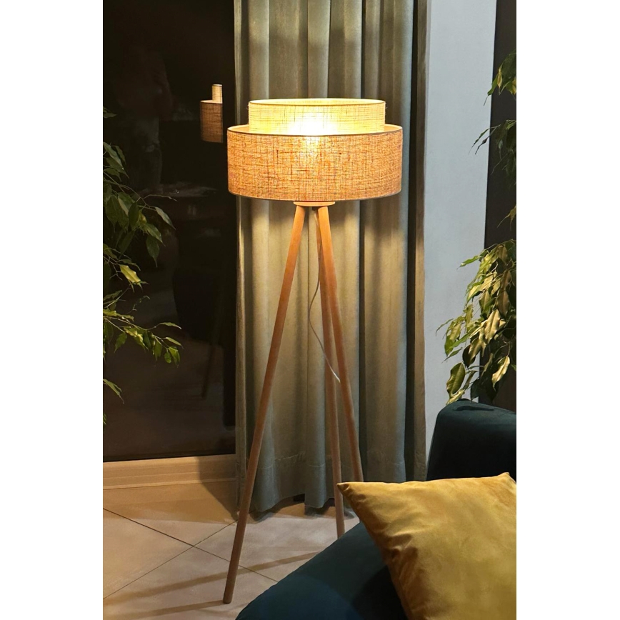 Duolla - Toršeras YUTE BOHO 1xE27/15W/230V diametras 45 cm ruda/kreminė