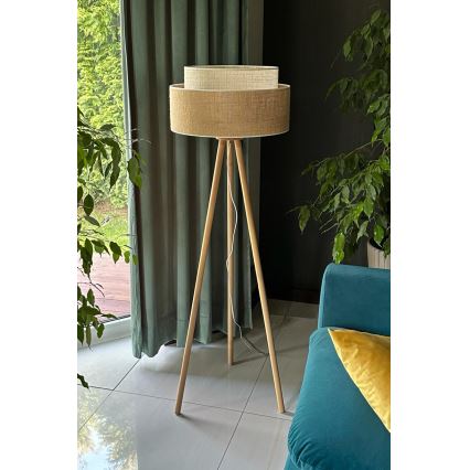 Duolla - Toršeras YUTE BOHO 1xE27/15W/230V diametras 45 cm ruda/kreminė