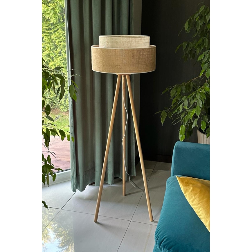 Duolla - Toršeras YUTE BOHO 1xE27/15W/230V diametras 45 cm ruda/kreminė