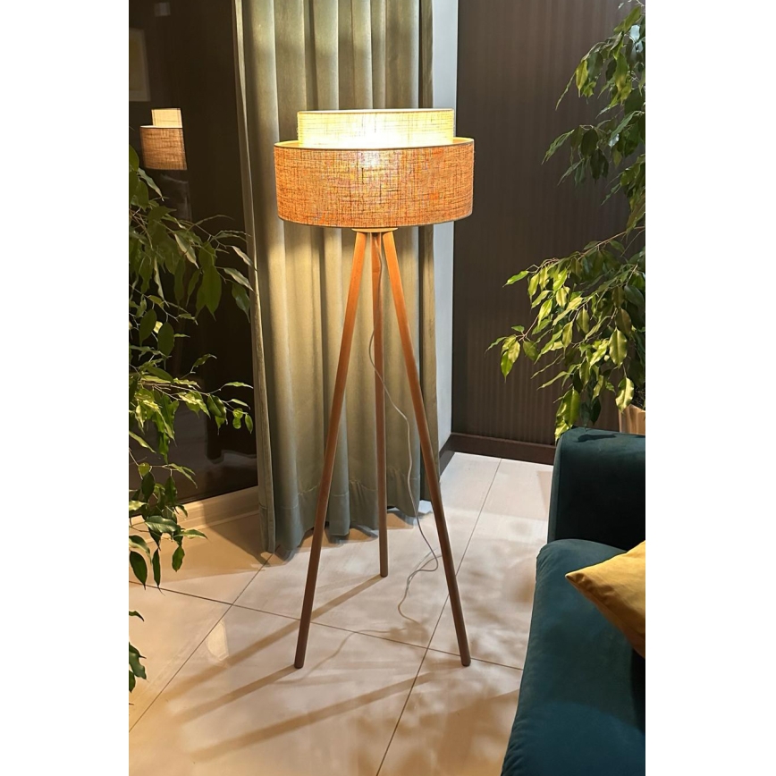 Duolla - Toršeras YUTE BOHO 1xE27/15W/230V diametras 45 cm ruda/kreminė