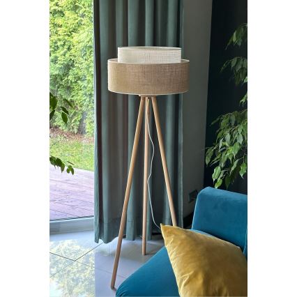 Duolla - Toršeras YUTE BOHO 1xE27/15W/230V diametras 45 cm ruda/kreminė