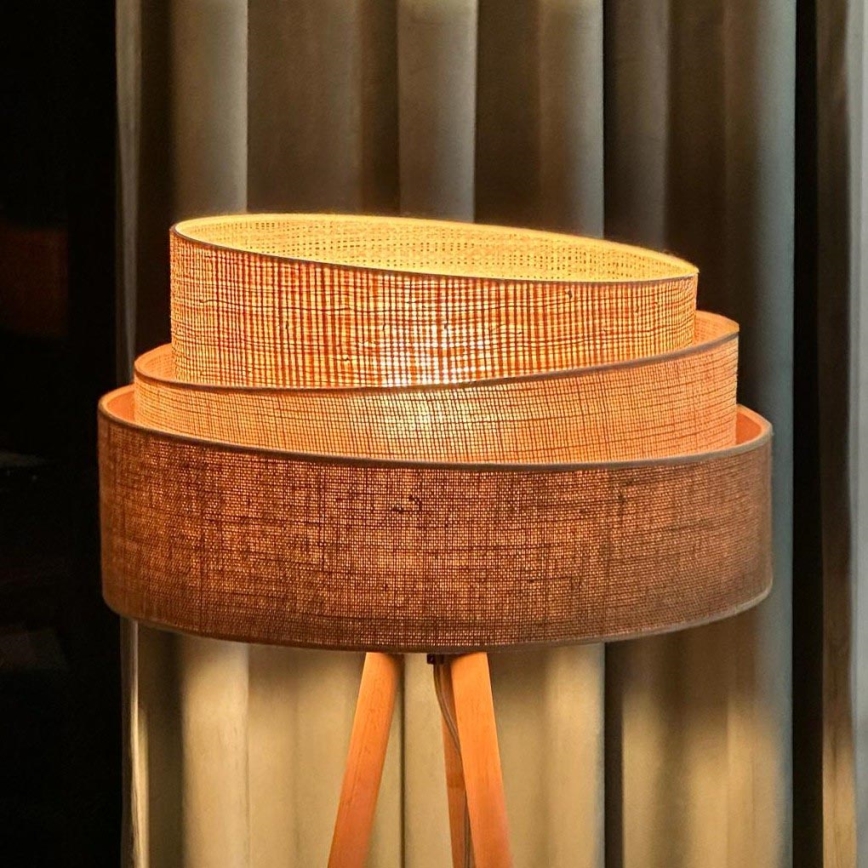 Duolla - Toršeras YUTE TRIO 1xE27/15W/230V diametras 45 cm ruda/pilka/smėlio spalva