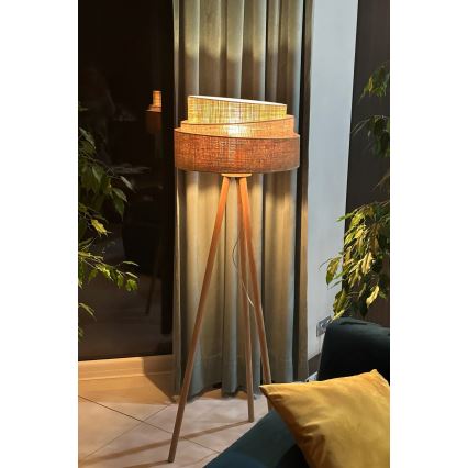 Duolla - Toršeras YUTE TRIO 1xE27/15W/230V diametras 45 cm ruda/pilka/smėlio spalva
