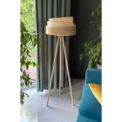 Duolla - Toršeras YUTE TRIO 1xE27/15W/230V diametras 45 cm ruda/pilka/smėlio spalva