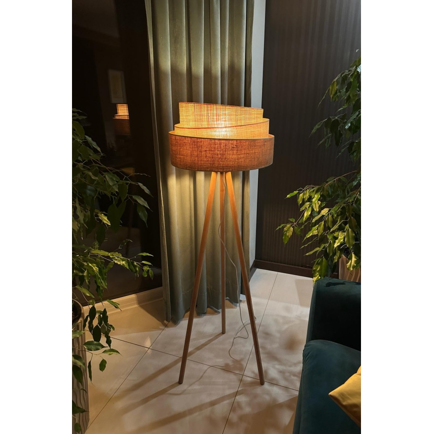 Duolla - Toršeras YUTE TRIO 1xE27/15W/230V diametras 45 cm ruda/pilka/smėlio spalva