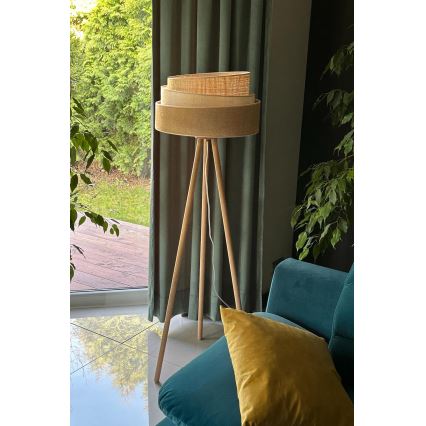 Duolla - Toršeras YUTE TRIO 1xE27/15W/230V diametras 45 cm ruda/pilka/smėlio spalva