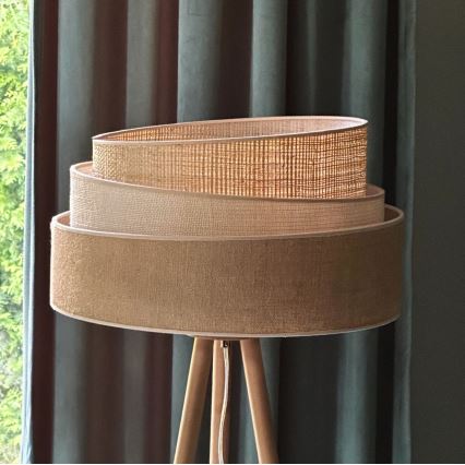 Duolla - Toršeras YUTE TRIO 1xE27/15W/230V diametras 45 cm ruda/pilka/smėlio spalva
