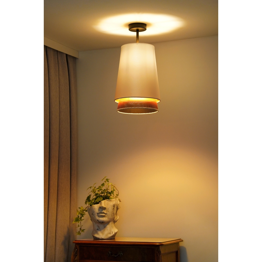 Duolla - Tvirtinamas sietynas BELL SHINY 1xE27/15W/230V diametras 25 cm balta/varis