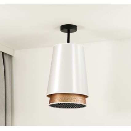 Duolla - Tvirtinamas sietynas BELL SHINY 1xE27/15W/230V diametras 25 cm balta/varis