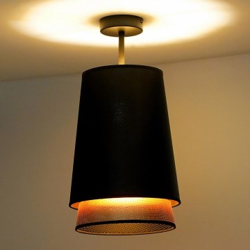 Duolla - Tvirtinamas sietynas BELL SHINY 1xE27/15W/230V diametras 25 cm juoda/varis