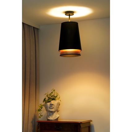 Duolla - Tvirtinamas sietynas BELL SHINY 1xE27/15W/230V diametras 25 cm juoda/varis