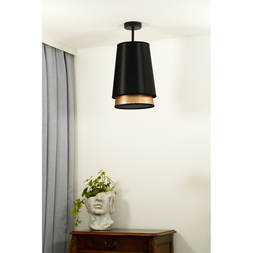 Duolla - Tvirtinamas sietynas BELL SHINY 1xE27/15W/230V diametras 25 cm juoda/varis
