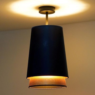 Duolla - Tvirtinamas sietynas BELL SHINY 1xE27/15W/230V diametras 25 cm mėlyna/varis