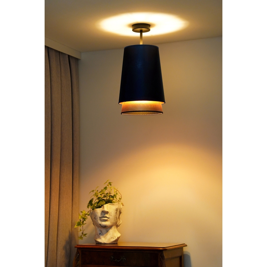 Duolla - Tvirtinamas sietynas BELL SHINY 1xE27/15W/230V diametras 25 cm mėlyna/varis