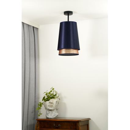 Duolla - Tvirtinamas sietynas BELL SHINY 1xE27/15W/230V diametras 25 cm mėlyna/varis