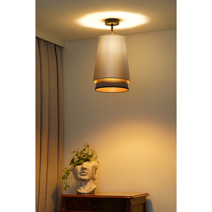 Duolla - Tvirtinamas sietynas BELL SHINY 1xE27/15W/230V diametras 25 cm sidabras/juoda