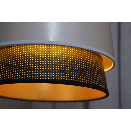 Duolla - Tvirtinamas sietynas BELL SHINY 1xE27/15W/230V diametras 25 cm sidabras/juoda