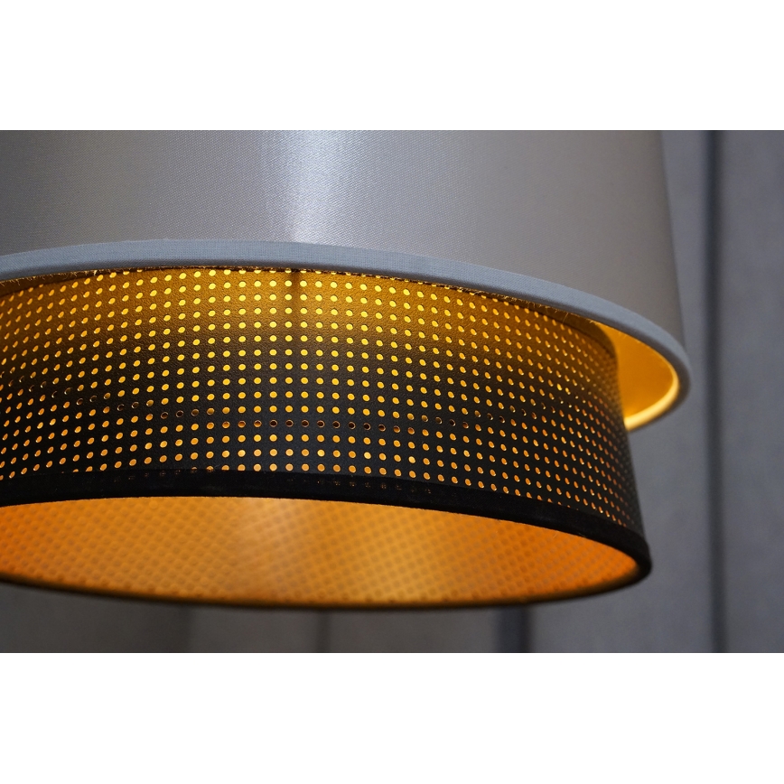 Duolla - Tvirtinamas sietynas BELL SHINY 1xE27/15W/230V diametras 25 cm sidabras/juoda