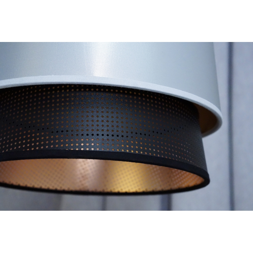 Duolla - Tvirtinamas sietynas BELL SHINY 1xE27/15W/230V diametras 25 cm sidabras/juoda