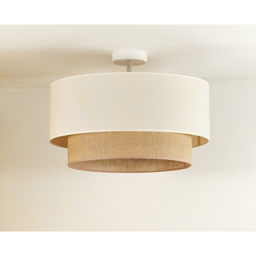 Duolla - Tvirtinamas sietynas BOHO 1xE27/15W/230V diametras 45 cm kreminė/ruda