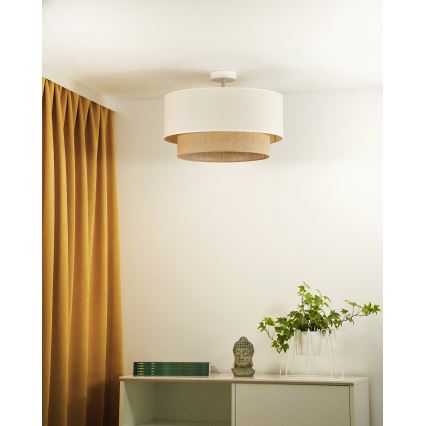 Duolla - Tvirtinamas sietynas BOHO 1xE27/15W/230V diametras 45 cm kreminė/ruda