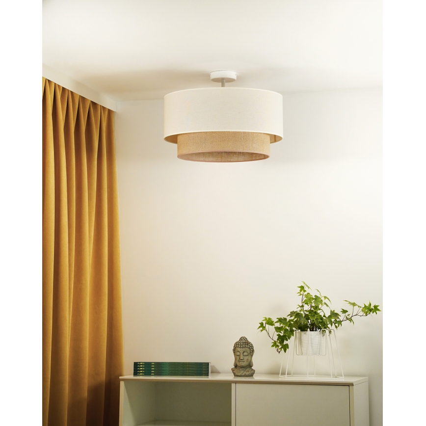 Duolla - Tvirtinamas sietynas BOHO 1xE27/15W/230V diametras 45 cm kreminė/ruda