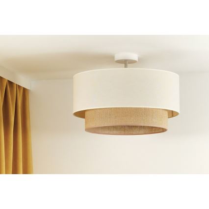 Duolla - Tvirtinamas sietynas BOHO 1xE27/15W/230V diametras 45 cm kreminė/ruda