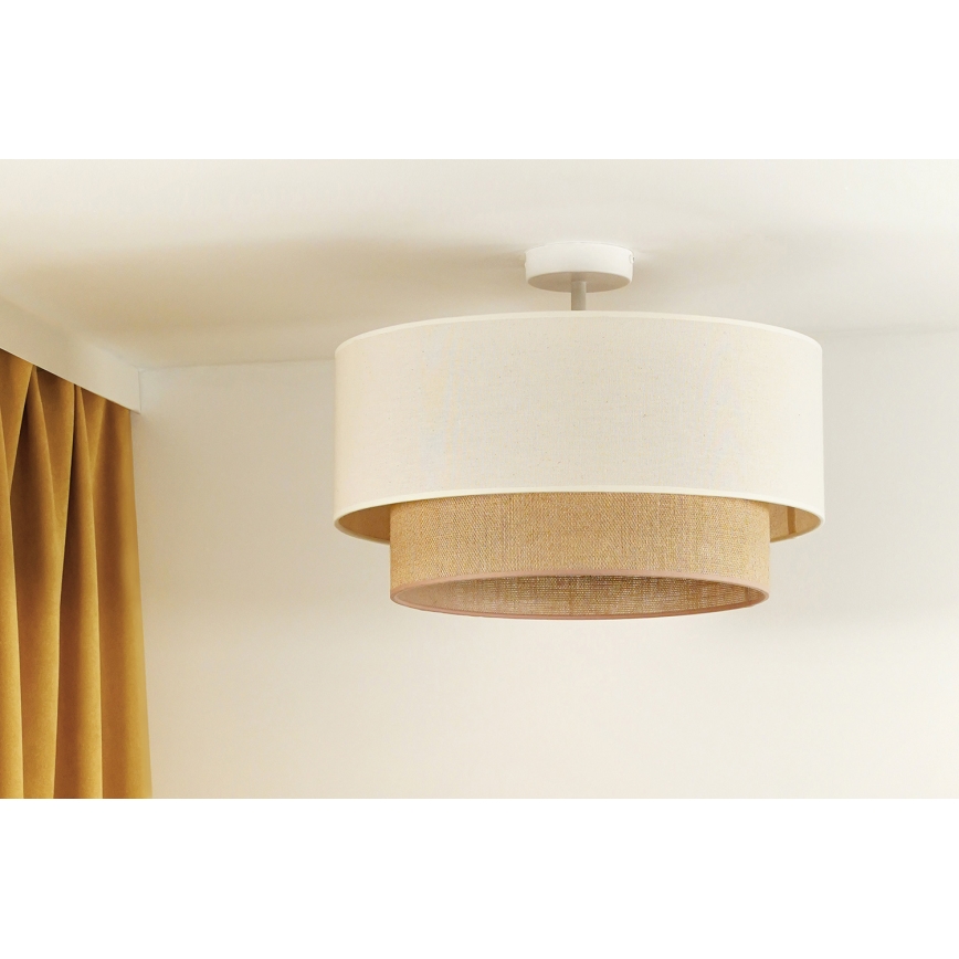 Duolla - Tvirtinamas sietynas BOHO 1xE27/15W/230V diametras 45 cm kreminė/ruda