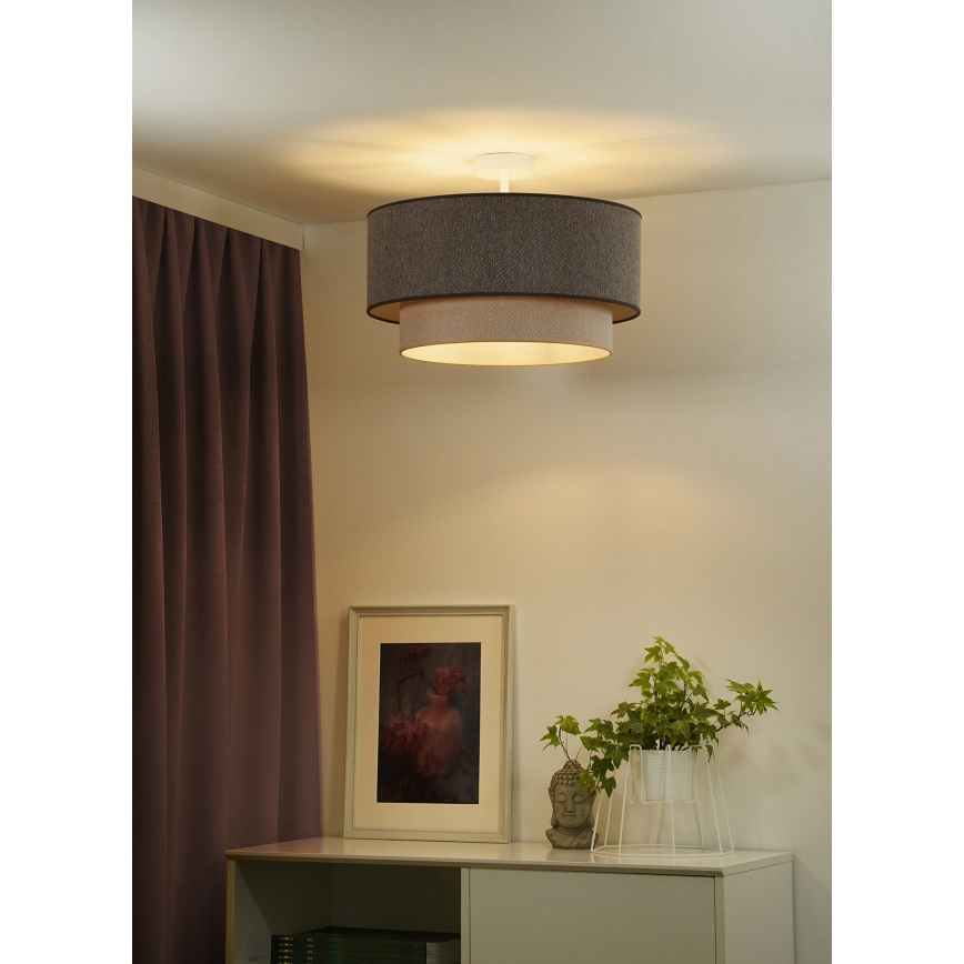 Duolla - Tvirtinamas sietynas BOHO ECO RECYCLING 1xE27/15W/230V diametras 45 cm ruda/kreminė