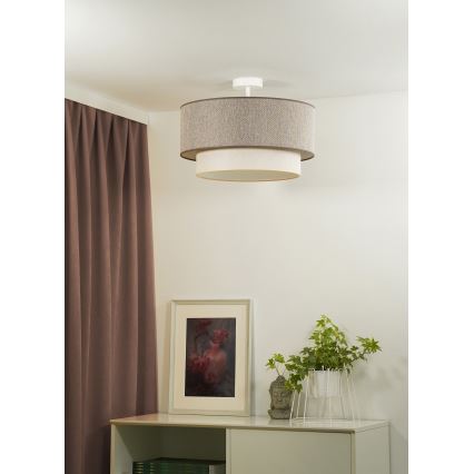 Duolla - Tvirtinamas sietynas BOHO ECO RECYCLING 1xE27/15W/230V diametras 45 cm ruda/kreminė