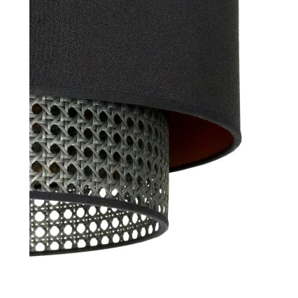 Duolla - Tvirtinamas sietynas BOHO RATTAN 1xE27/15W/230V diametras 45 cm juoda