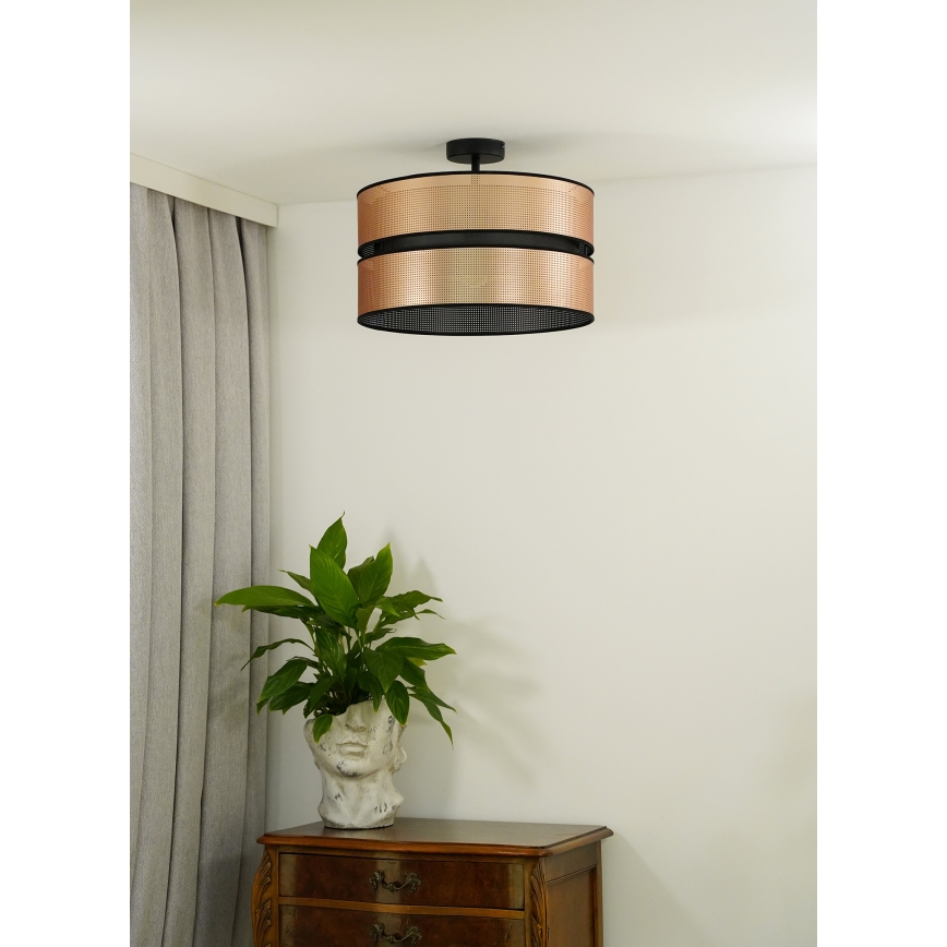 Duolla - Tvirtinamas sietynas COPPER SHINY 1xE27/15W/230V diametras 40 cm varis/juoda