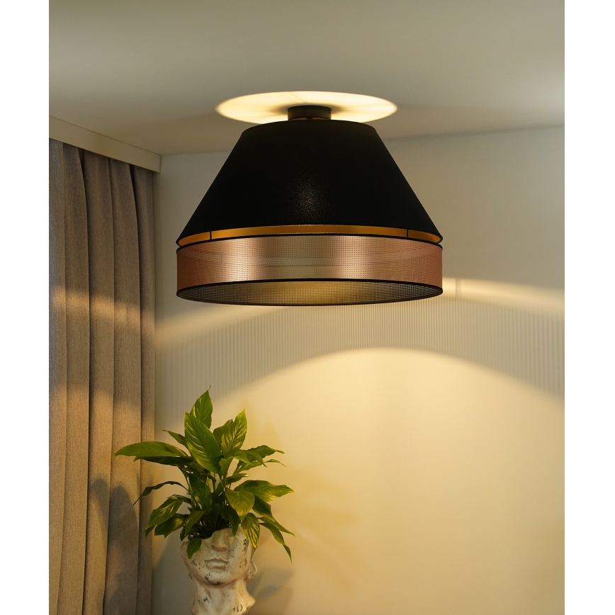 Duolla - Tvirtinamas sietynas COPPER SHINY 1xE27/15W/230V diametras 60 cm juoda/varis