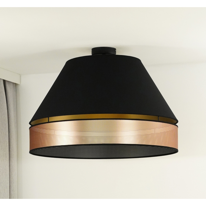Duolla - Tvirtinamas sietynas COPPER SHINY 1xE27/15W/230V diametras 60 cm juoda/varis