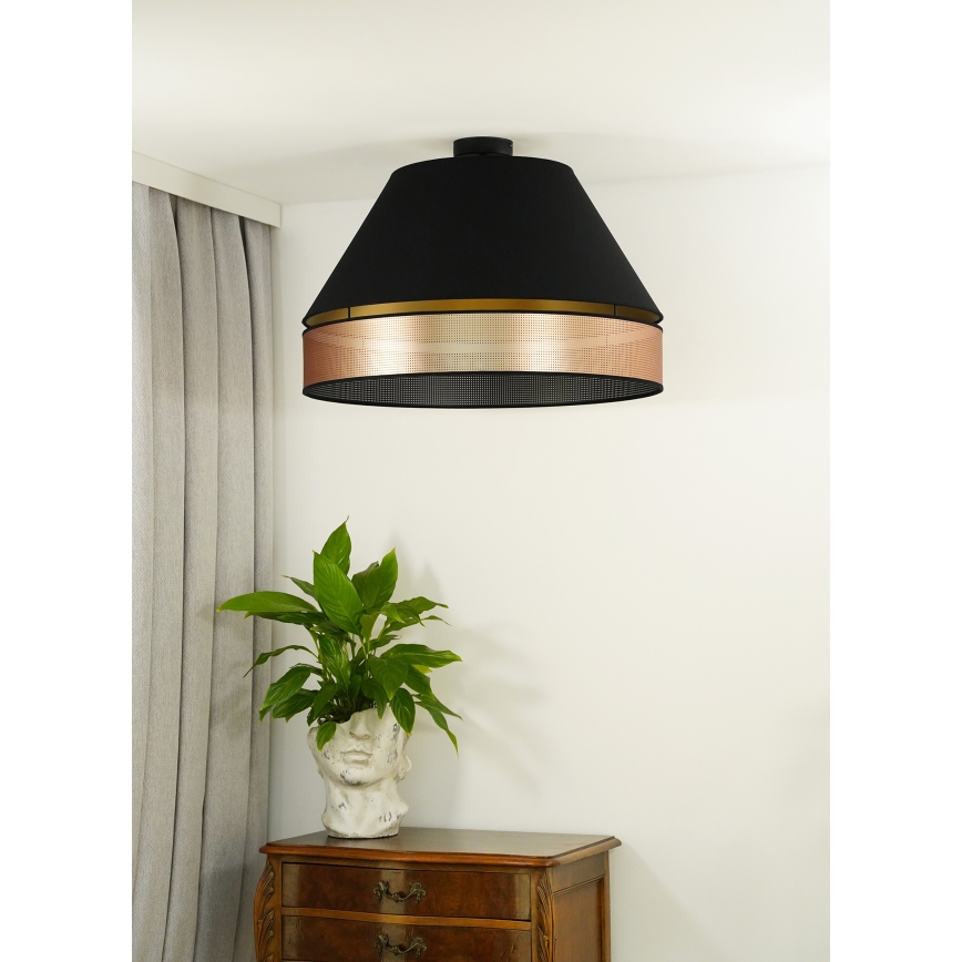 Duolla - Tvirtinamas sietynas COPPER SHINY 1xE27/15W/230V diametras 60 cm juoda/varis