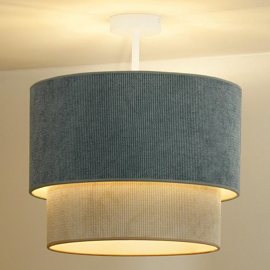 Duolla - Tvirtinamas sietynas CORDUROY 1xE27/15W/230V diametras 40 cm mėlyna/smėlio spalva