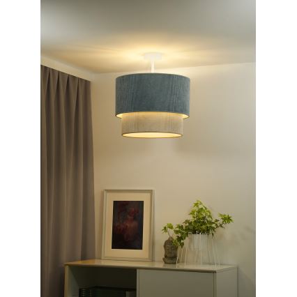 Duolla - Tvirtinamas sietynas CORDUROY 1xE27/15W/230V diametras 40 cm mėlyna/smėlio spalva