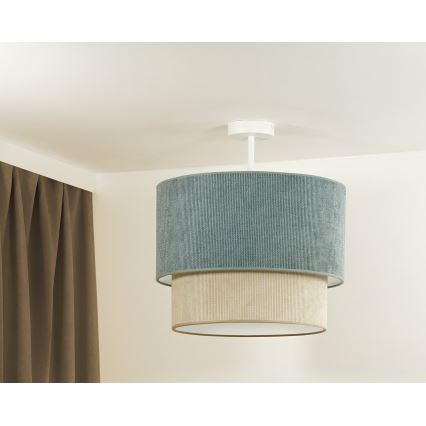 Duolla - Tvirtinamas sietynas CORDUROY 1xE27/15W/230V diametras 40 cm mėlyna/smėlio spalva