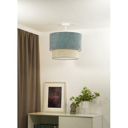 Duolla - Tvirtinamas sietynas CORDUROY 1xE27/15W/230V diametras 40 cm mėlyna/smėlio spalva