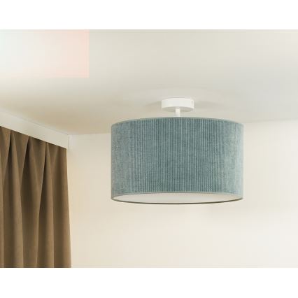 Duolla - Tvirtinamas sietynas CORDUROY 1xE27/15W/230V diametras 40 cm šviesiai mėlyna