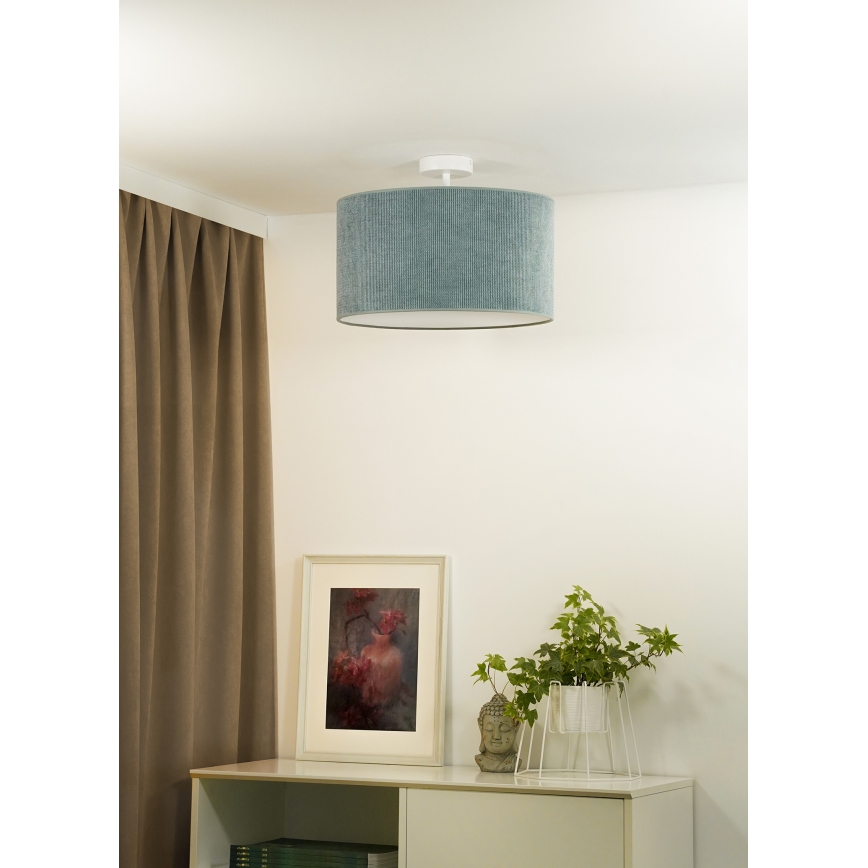 Duolla - Tvirtinamas sietynas CORDUROY 1xE27/15W/230V diametras 40 cm šviesiai mėlyna