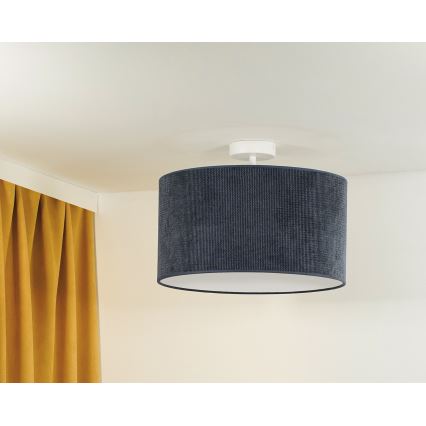 Duolla - Tvirtinamas sietynas CORDUROY 1xE27/15W/230V diametras 40 cm tamsiai mėlyna